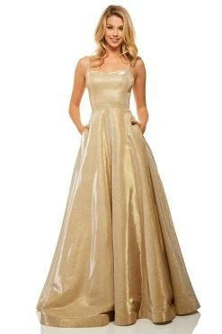 Sherri Hill - 52716 Square Long Gold Dress