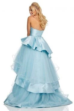 Sherri Hill - 52718 Strapless Sweetheart Satin Tiered Ballgown 5 Sherri Hill - 52718 Strapless Sweetheart Satin Tiered Ballgown