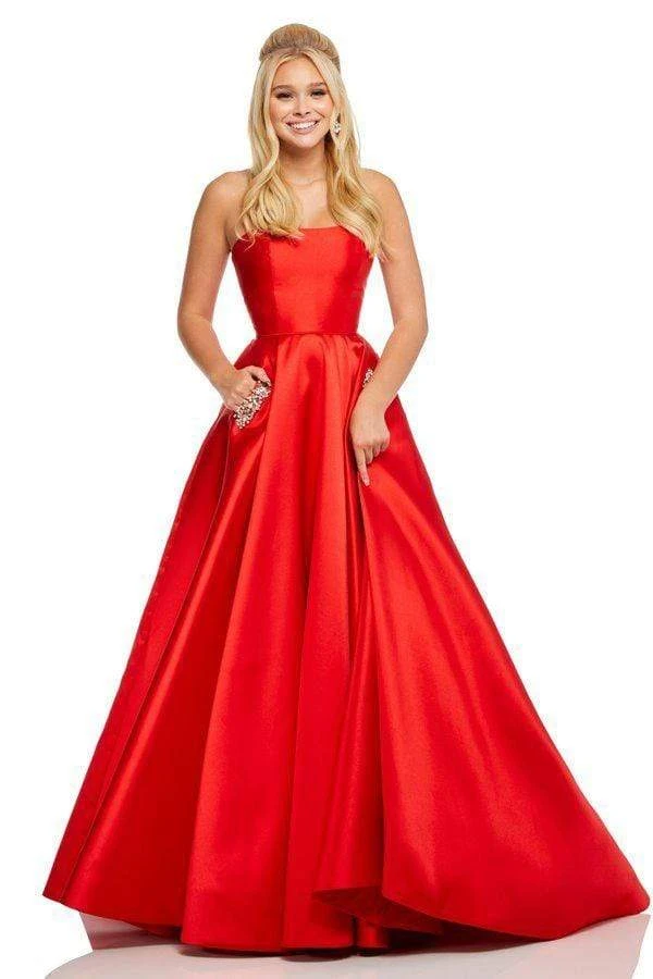 Sherri Hill - 52724 Strapless Straight Across Neck Mikado Ballgown 3 Sherri Hill - 52724 Strapless Straight Across Neck Mikado Ballgown