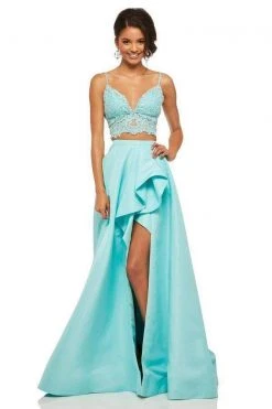 Sherri Hill - 52754 Two Piece Lace Ruffled Ballgown 9 Sherri Hill - 52754 Two Piece Lace Ruffled Ballgown