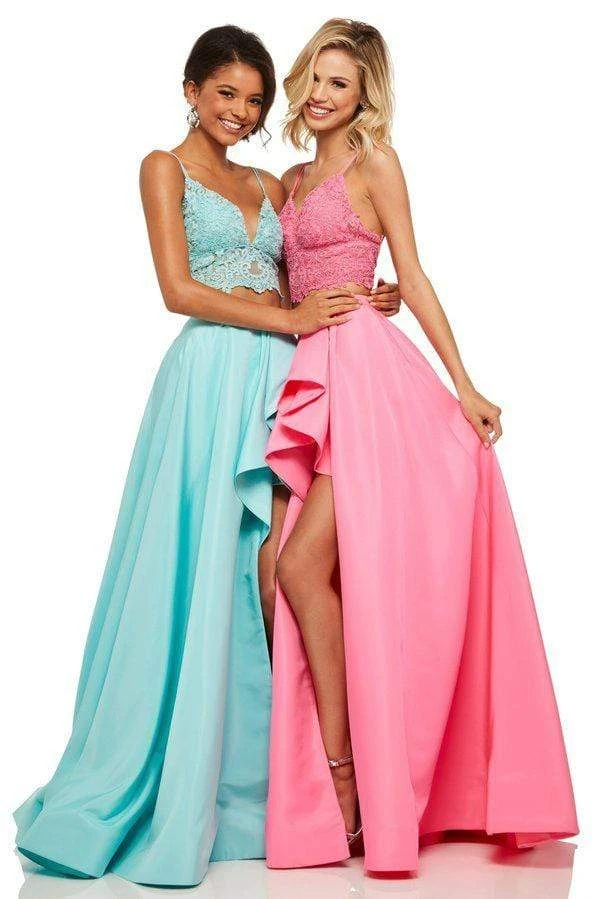 Sherri Hill - 52754 Two Piece Lace Ruffled Ballgown 7 Sherri Hill - 52754 Two Piece Lace Ruffled Ballgown