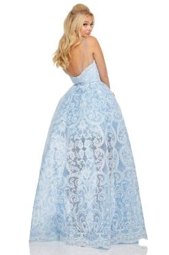 Sherri Hill - 52758 Lace Embroidered Ballgown With Scalloped Hem