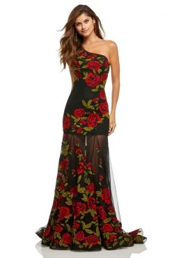 Sherri Hill - 52761 One Shoulder Fitted Floral Dress