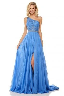 Sherri Hill - 52770 Lace One Shoulder Chiffon A-line Gown