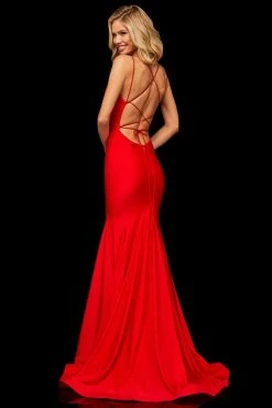 Sherri Hill - 52779 Crisscross Lace Up Fitted Sexy Dress 7 Sherri Hill - 52779 Crisscross Lace Up Fitted Sexy Dress
