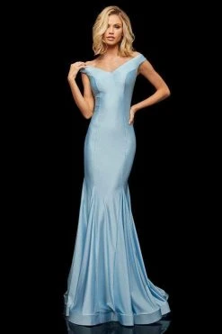Sherri Hill - 52783 Satin Off Shoulder Mermaid Gown