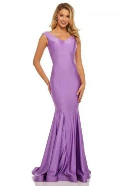 Sherri Hill - 52783 Satin Off Shoulder Mermaid Gown