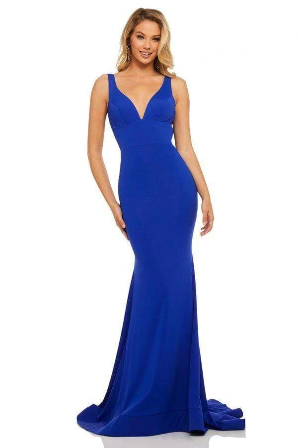Sherri Hill - 52790 Plunging V-Neck Fitted Open Back Evening Dress 3 Sherri Hill - 52790 Plunging V-Neck Fitted Open Back Evening Dress