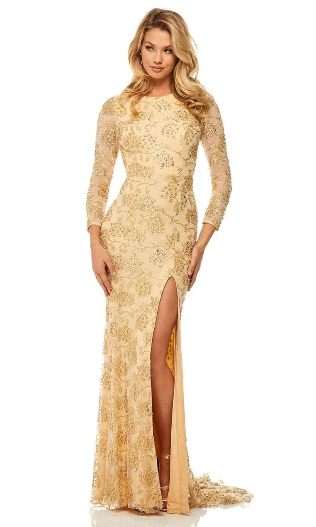Sherri Hill - 52804 Long Sleeved Fitted Dress 3 Sherri Hill - 52804 Long Sleeved Fitted Dress