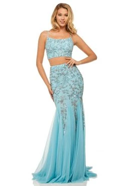 Sherri Hill - 52808 Embellished Two Piece Chiffon Trumpet Dress