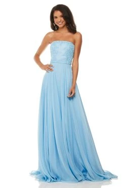 Sherri Hill - 52822 Strapless Chiffon A-Line Gown With Lace Appliques 12 Sherri Hill - 52822 Strapless Chiffon A-Line Gown With Lace Appliques