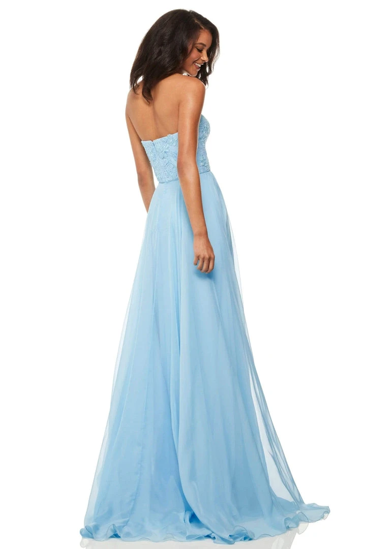 Sherri Hill - 52822 Strapless Chiffon A-Line Gown With Lace Appliques 7 Sherri Hill - 52822 Strapless Chiffon A-Line Gown With Lace Appliques
