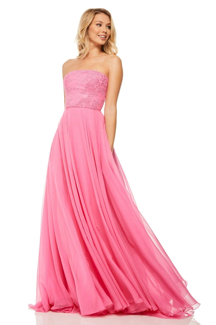 Sherri Hill - 52822 Strapless Chiffon A-Line Gown With Lace Appliques 5 Sherri Hill - 52822 Strapless Chiffon A-Line Gown With Lace Appliques