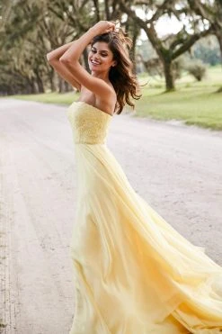 Sherri Hill - 52822 Strapless Chiffon A-Line Gown With Lace Appliques 15 Sherri Hill - 52822 Strapless Chiffon A-Line Gown With Lace Appliques