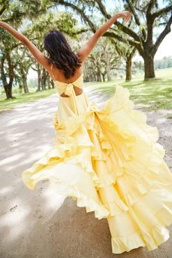 Sherri Hill - 52834 Crisscross Bodice Ruffled High Low Gown 17 Sherri Hill - 52834 Crisscross Bodice Ruffled High Low Gown