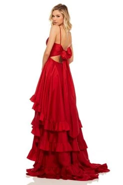 Sherri Hill - 52834 Crisscross Bodice Ruffled High Low Gown 19 Sherri Hill - 52834 Crisscross Bodice Ruffled High Low Gown