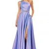 Sherri Hill - 52838 Ruched Bodice Asymmetrical High Slit Gown