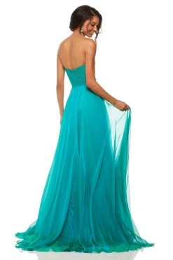 Sherri Hill - 52840 Strapless Sweetheart Pleated Chiffon Gown