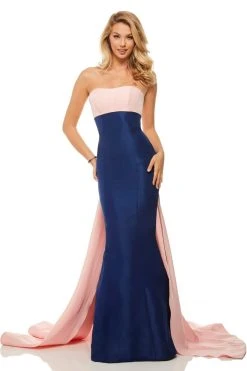 Sherri Hill - 52845 Long Strapless Watteau Mermaid