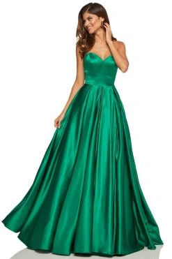Sherri Hill - 52850 Strapless Sweetheart Long A-Line Satin Dress