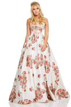 Sherri Hill - 52867 Strapless A Line Printed Dress