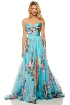 Sherri Hill - 52872 Floral Sweetheart Long A-Line Dress
