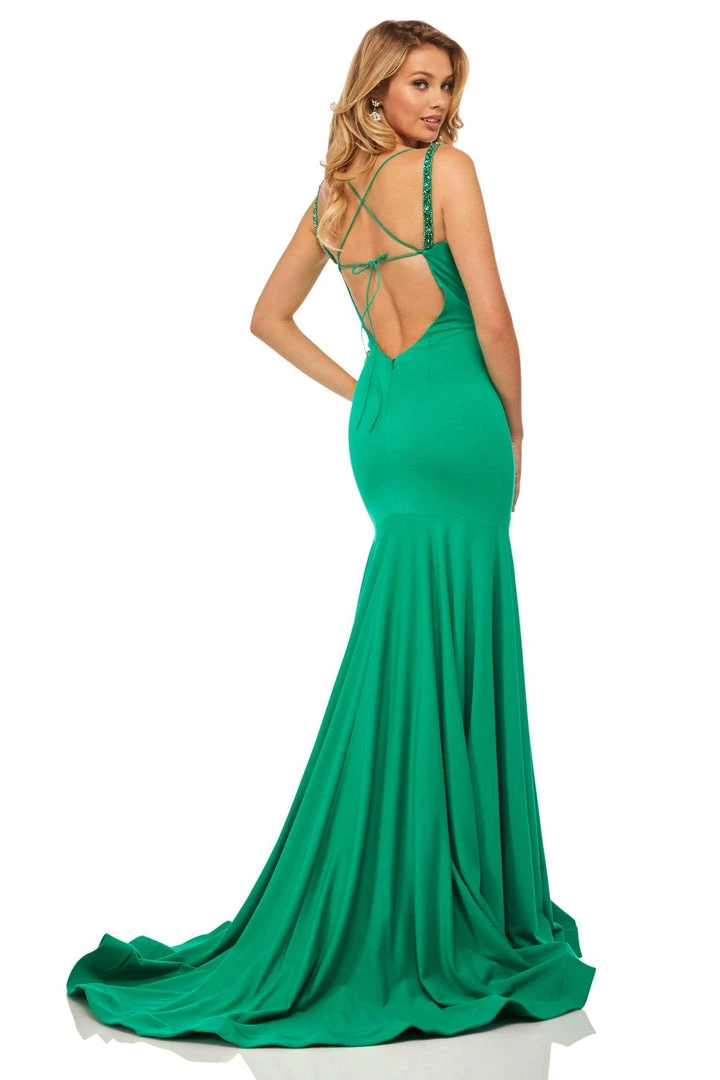 Sherri Hill - 52883 Scuba Scoop Neck Mermaid Dress With Open Back 4 Sherri Hill - 52883 Scuba Scoop Neck Mermaid Dress With Open Back
