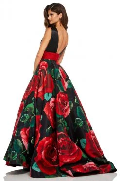 Sherri Hill - 52898 V-Neck Long Black Dress