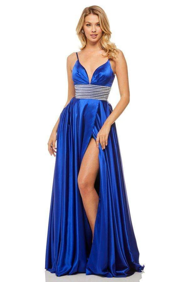 Sherri Hill - 52906 Pleated Plunging V-Neck Gown With Slit 5 Sherri Hill - 52906 Pleated Plunging V-Neck Gown With Slit