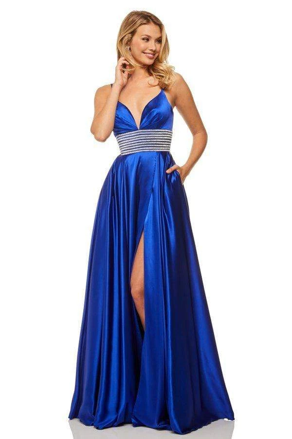 Sherri Hill - 52906 Pleated Plunging V-Neck Gown With Slit 7 Sherri Hill - 52906 Pleated Plunging V-Neck Gown With Slit