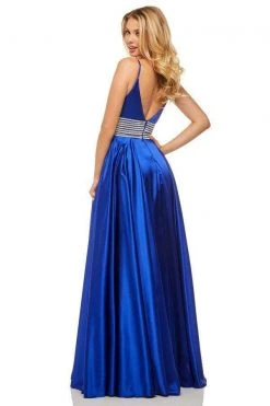 Sherri Hill - 52906 Pleated Plunging V-Neck Gown With Slit 10 Sherri Hill - 52906 Pleated Plunging V-Neck Gown With Slit