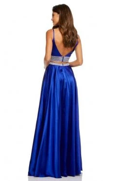 Sherri Hill - 52907 Two Piece Satin Deep V-neck A-line Dress