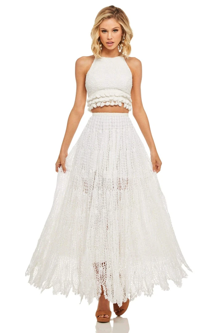 Sherri Hill - 52928 Crochet Long Ivory Dress 3 Sherri Hill - 52928 Crochet Long Ivory Dress