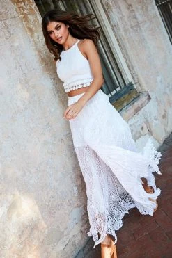 Sherri Hill - 52928 Crochet Long Ivory Dress 17 Sherri Hill - 52928 Crochet Long Ivory Dress