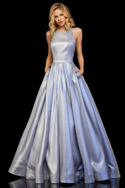 Sherri Hill - 52957 Halter Long Pleated A Line Dress