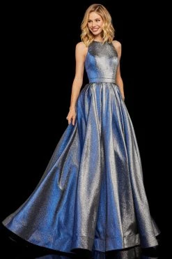 Sherri Hill - 52957 Halter Long Pleated A Line Dress 15 Sherri Hill - 52957 Halter Long Pleated A Line Dress