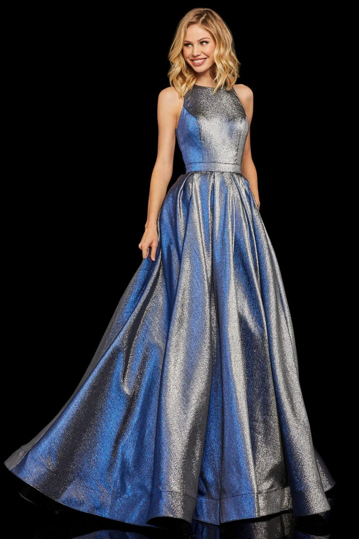 Sherri Hill - 52957 Halter Long Pleated A Line Dress 7 Sherri Hill - 52957 Halter Long Pleated A Line Dress