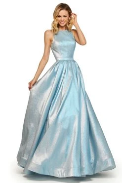 Sherri Hill - 52957 Halter Long Pleated A Line Dress 19 Sherri Hill - 52957 Halter Long Pleated A Line Dress