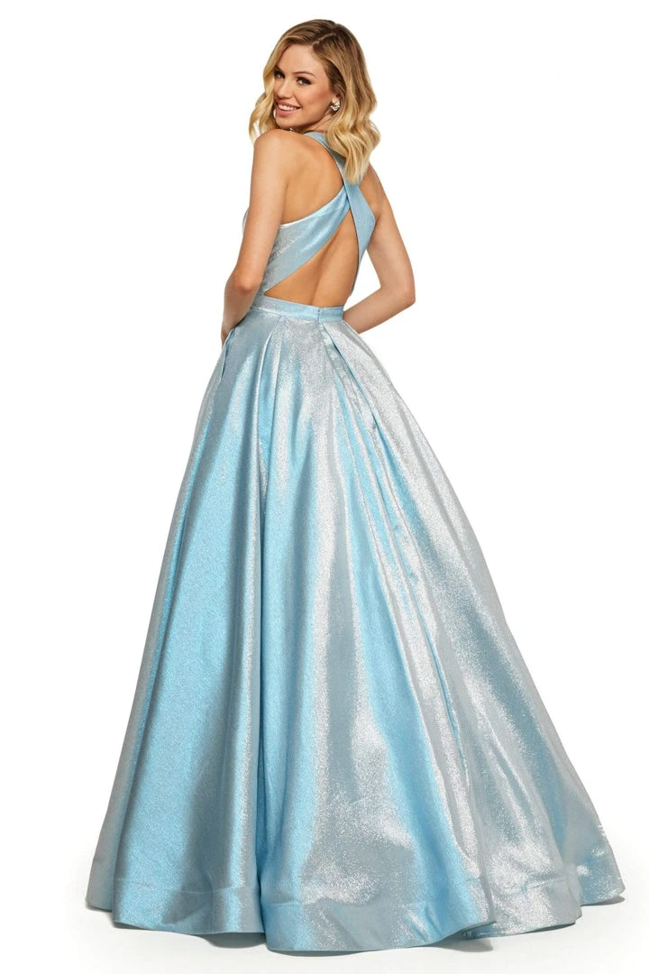 Sherri Hill - 52957 Halter Long Pleated A Line Dress 10 Sherri Hill - 52957 Halter Long Pleated A Line Dress