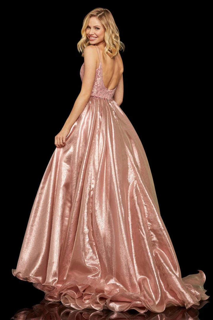 Sherri Hill - 52975 Beaded Lace Organza Dress With Overskirt 4 Sherri Hill - 52975 Beaded Lace Organza Dress With Overskirt