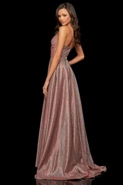 Sherri Hill - 52977 Long Surplice V-Neck High Slit Dress