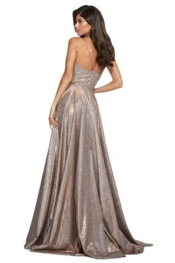 Sherri Hill - 52977 Long Surplice V-Neck High Slit Dress