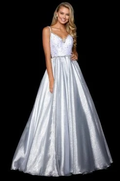 Sherri Hill - 52994 Bedazzled Plunging V-neck Ballgown