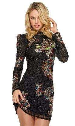 Sherri Hill - 53044 Long Sleeves Short Dress