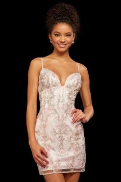 Sherri Hill - 53073 Embroidered Sweetheart Sheath Short Dress 11 Sherri Hill - 53073 Embroidered Sweetheart Sheath Short Dress