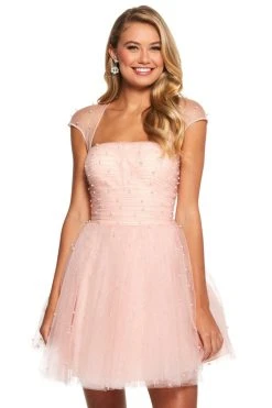 Sherri Hill - 53077 Beaded Tulle Short A-line Dress
