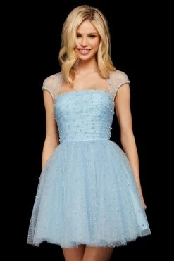 Sherri Hill - 53077 Beaded Tulle Short A-line Dress