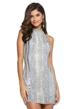 Sherri Hill - 53092 Halter Beaded Short Dress 12 Sherri Hill - 53092 Halter Beaded Short Dress