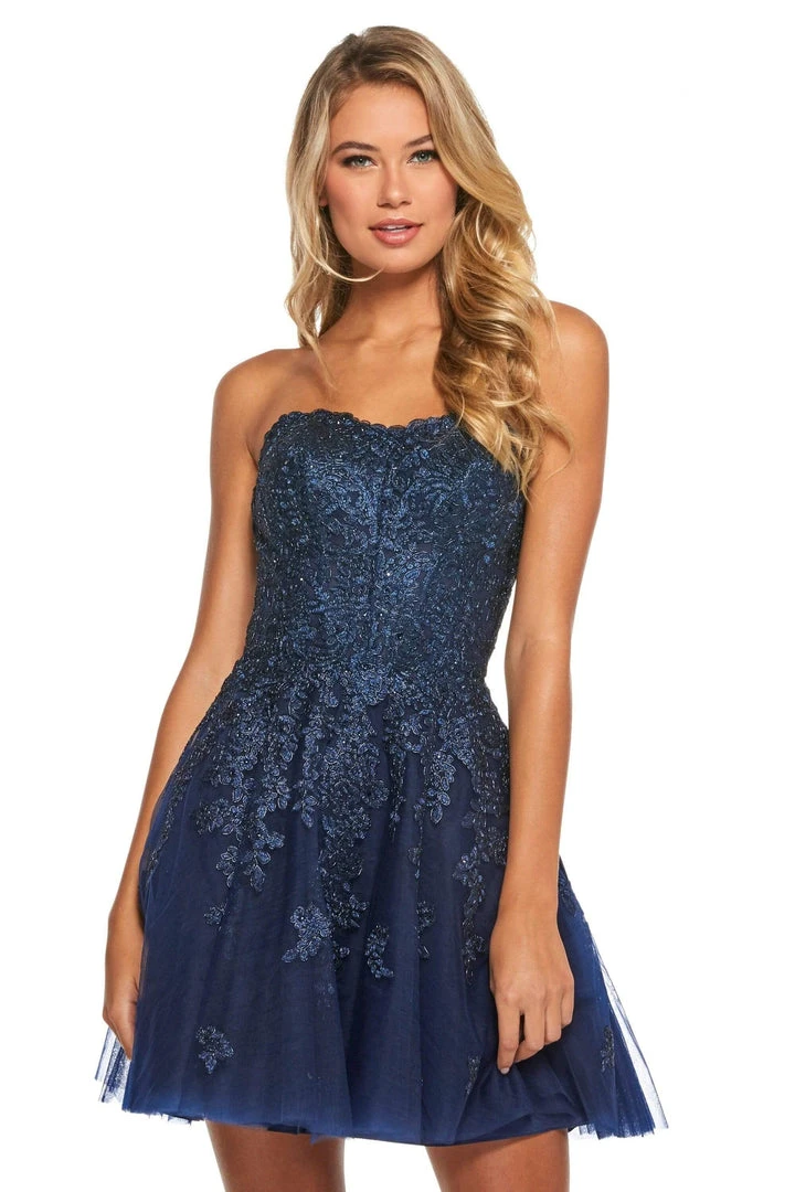 Sherri Hill - 53099 Beaded Lace Short Tulle A-line Dress 13 Sherri Hill - 53099 Beaded Lace Short Tulle A-line Dress