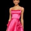 Sherri Hill - 53105 Straight Across Neck Satin Short A-line Dress 2 Sherri Hill - 53105 Straight Across Neck Satin Short A-line Dress